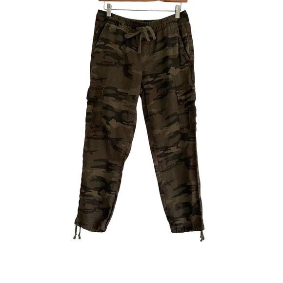 Sanctuary x Anthropologie Camo Cargo Joggers Sz S Utility Streetwear Travel Flaw - Picture 1 of 11